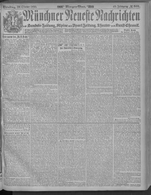 Münchner neueste Nachrichten Dienstag 29. Oktober 1895