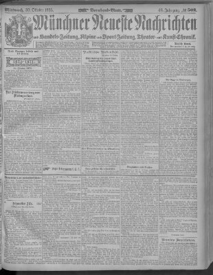 Münchner neueste Nachrichten Mittwoch 30. Oktober 1895