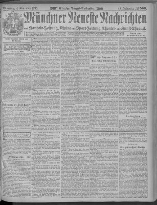 Münchner neueste Nachrichten Montag 4. November 1895