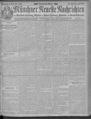 Münchner neueste Nachrichten Samstag 9. November 1895