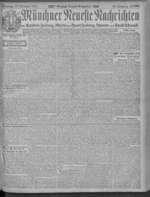 Münchner neueste Nachrichten Sonntag 10. November 1895