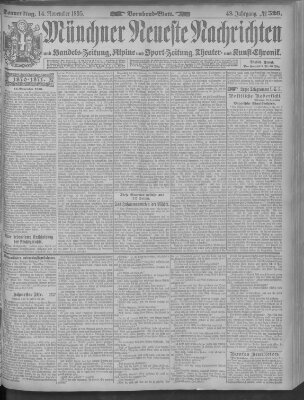 Münchner neueste Nachrichten Donnerstag 14. November 1895