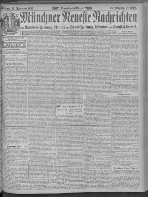 Münchner neueste Nachrichten Freitag 22. November 1895