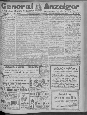 Münchner neueste Nachrichten Dienstag 26. November 1895