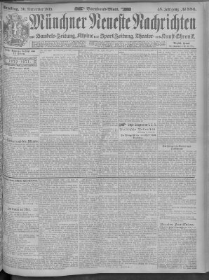 Münchner neueste Nachrichten Samstag 30. November 1895