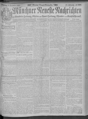 Münchner neueste Nachrichten Montag 9. Dezember 1895