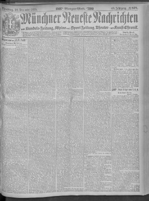 Münchner neueste Nachrichten Dienstag 10. Dezember 1895