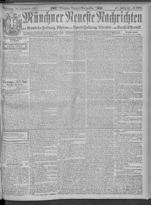 Münchner neueste Nachrichten Montag 16. Dezember 1895