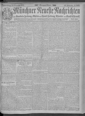 Münchner neueste Nachrichten Donnerstag 19. Dezember 1895