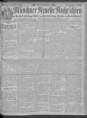 Münchner neueste Nachrichten Freitag 20. Dezember 1895