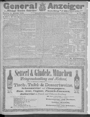 Münchner neueste Nachrichten Dienstag 31. Dezember 1895