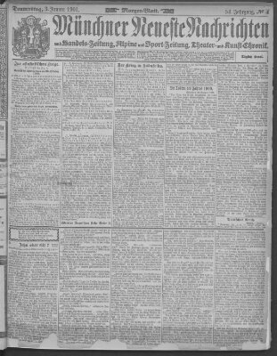 Münchner neueste Nachrichten Donnerstag 3. Januar 1901