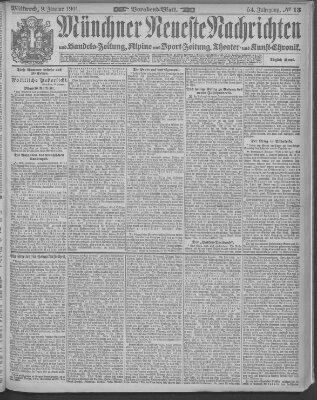 Münchner neueste Nachrichten Wednesday 9. January 1901