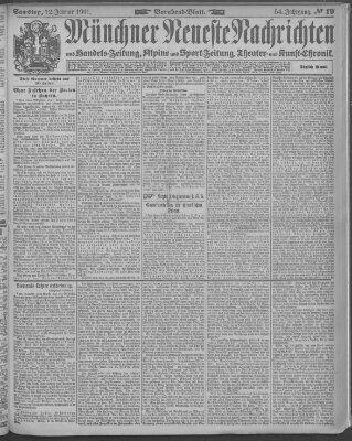 Münchner neueste Nachrichten Samstag 12. Januar 1901