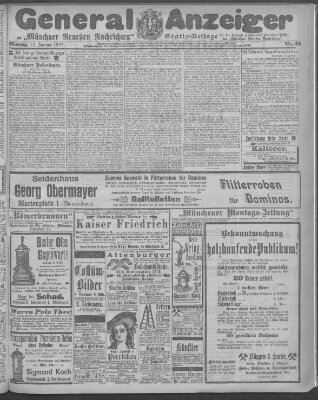 Münchner neueste Nachrichten Montag 14. Januar 1901