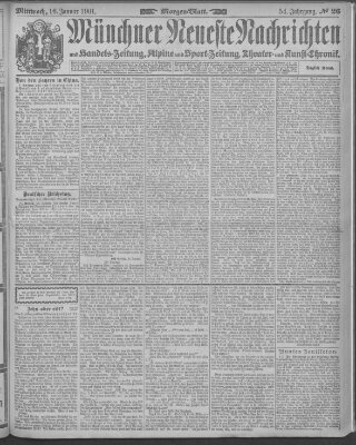 Münchner neueste Nachrichten Mittwoch 16. Januar 1901