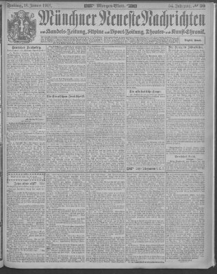 Münchner neueste Nachrichten Freitag 18. Januar 1901