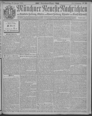 Münchner neueste Nachrichten Dienstag 22. Januar 1901