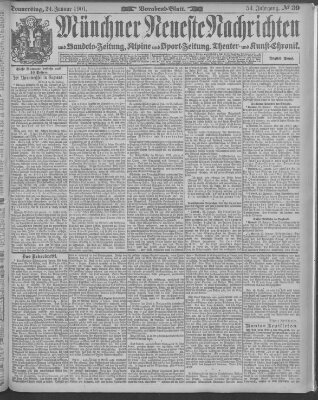 Münchner neueste Nachrichten Donnerstag 24. Januar 1901