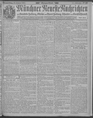 Münchner neueste Nachrichten Donnerstag 24. Januar 1901