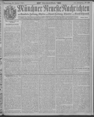 Münchner neueste Nachrichten Samstag 26. Januar 1901