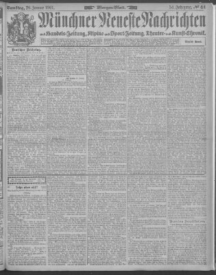 Münchner neueste Nachrichten Samstag 26. Januar 1901