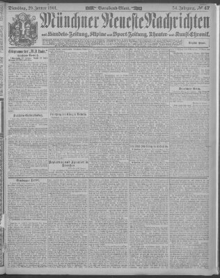 Münchner neueste Nachrichten Dienstag 29. Januar 1901