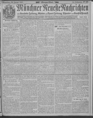 Münchner neueste Nachrichten Dienstag 29. Januar 1901