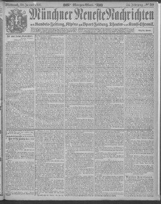 Münchner neueste Nachrichten Mittwoch 30. Januar 1901