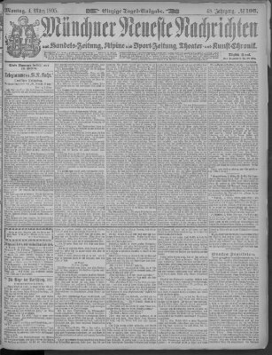 Münchner neueste Nachrichten Montag 4. März 1895