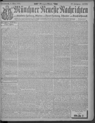 Münchner neueste Nachrichten Mittwoch 6. März 1895