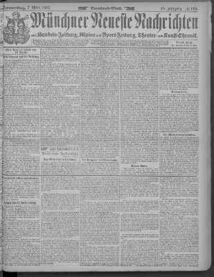 Münchner neueste Nachrichten Donnerstag 7. März 1895