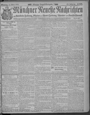 Münchner neueste Nachrichten Montag 11. März 1895