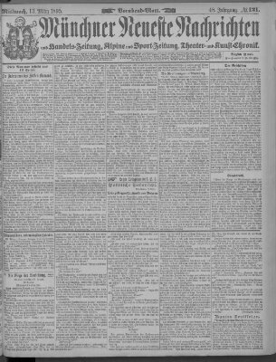 Münchner neueste Nachrichten Mittwoch 13. März 1895