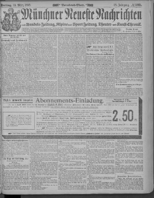 Münchner neueste Nachrichten Freitag 15. März 1895