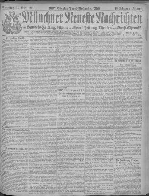 Münchner neueste Nachrichten Dienstag 19. März 1895