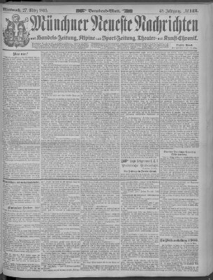 Münchner neueste Nachrichten Mittwoch 27. März 1895