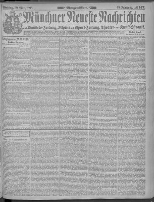 Münchner neueste Nachrichten Freitag 29. März 1895