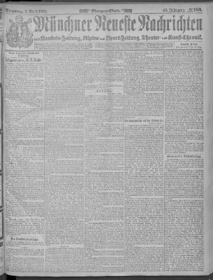 Münchner neueste Nachrichten Dienstag 2. April 1895