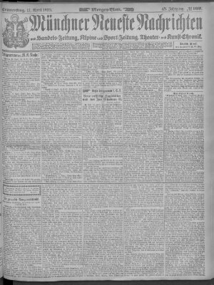 Münchner neueste Nachrichten Donnerstag 11. April 1895