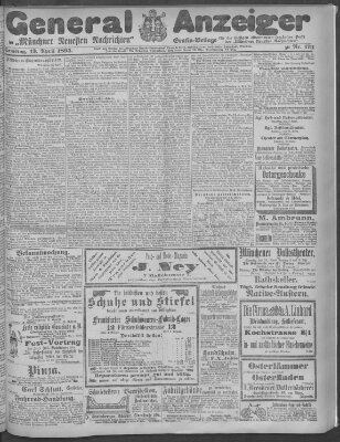 Münchner neueste Nachrichten Samstag 13. April 1895