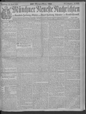 Münchner neueste Nachrichten Samstag 20. April 1895