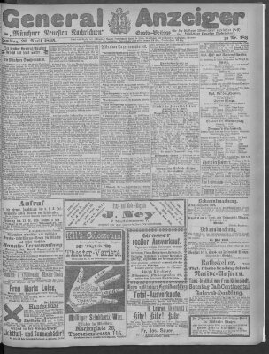 Münchner neueste Nachrichten Samstag 20. April 1895