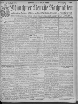 Münchner neueste Nachrichten Mittwoch 24. April 1895