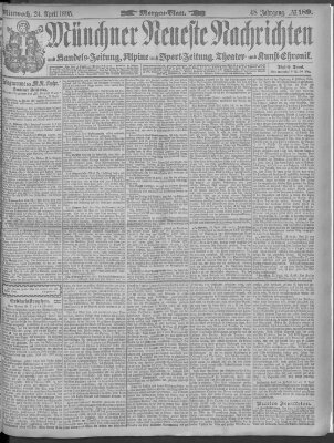 Münchner neueste Nachrichten Mittwoch 24. April 1895