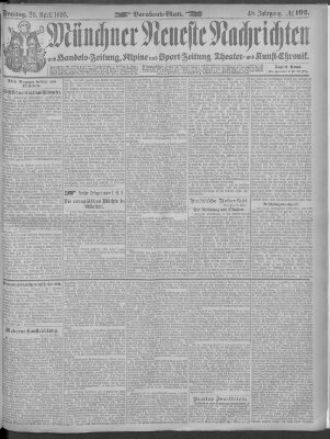 Münchner neueste Nachrichten Freitag 26. April 1895