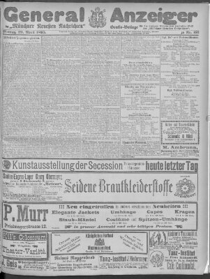 Münchner neueste Nachrichten Montag 29. April 1895