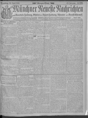 Münchner neueste Nachrichten Dienstag 30. April 1895