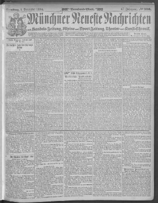 Münchner neueste Nachrichten Samstag 1. Dezember 1894