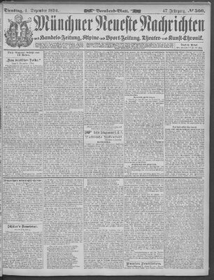 Münchner neueste Nachrichten Dienstag 4. Dezember 1894